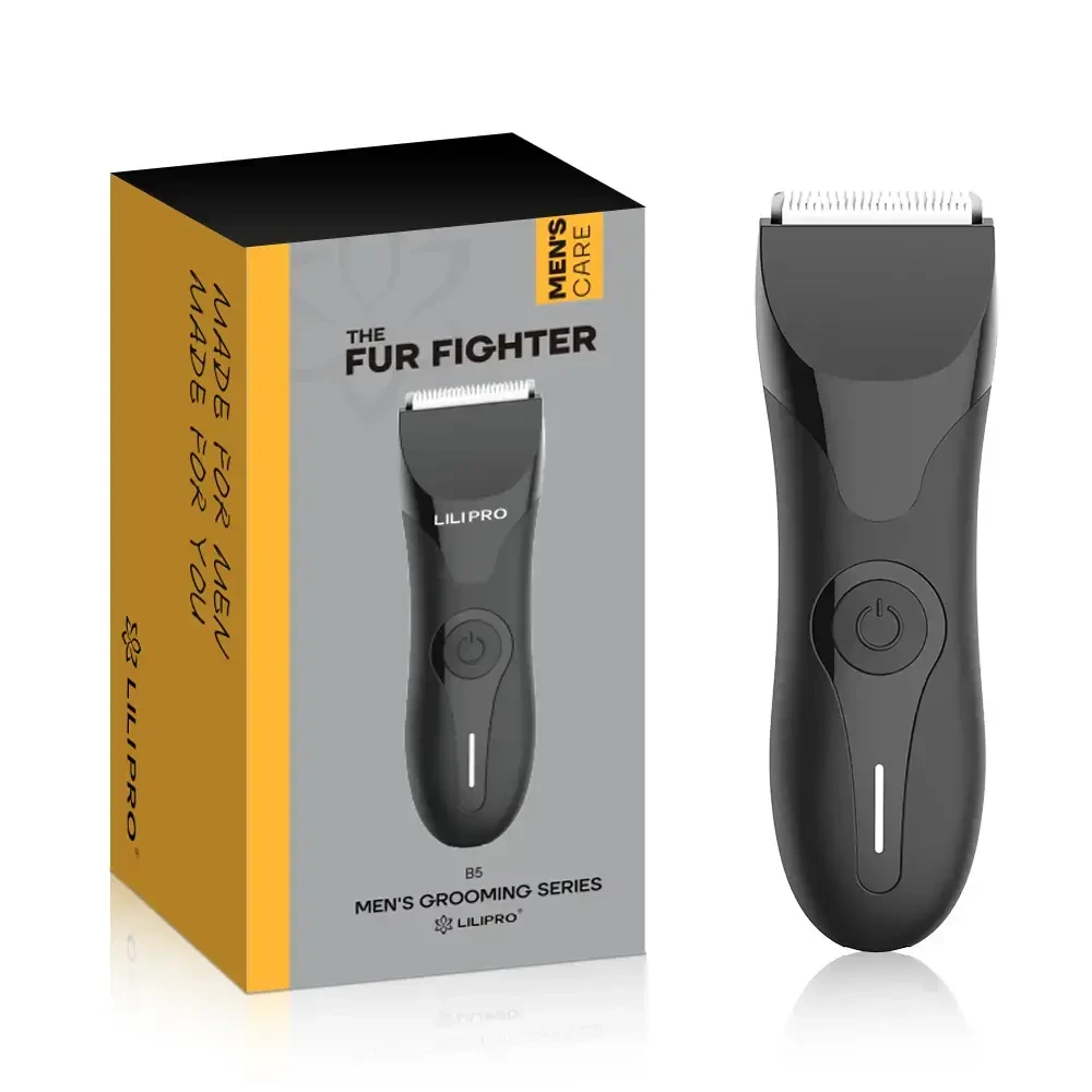 Waterproof Men'S Body Hair Trimmer With Replaceable Ceramic Blades For Safe Beauty And Chest Care LILIPRO B5 1