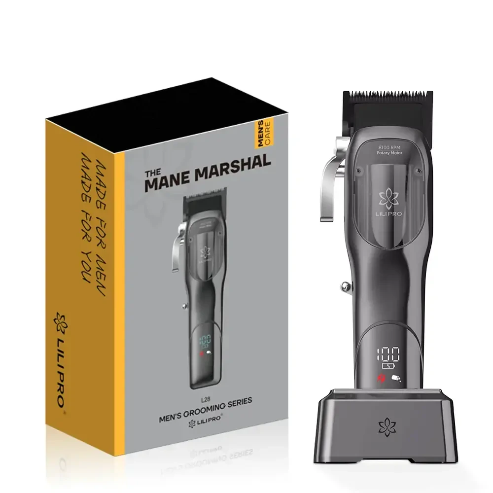 Professional Hair Clipper USB Cordless Rechargeable Long Endurance Men's Travel Trimmer with DLC Blades LILIPRO L28 1