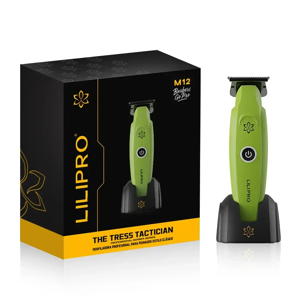Rechargeable Beard and Hair Trimmer for Professional Barbers LILIPRO M12 Green Zero-Gap T-Blade | Wholesale Precision Tool 1