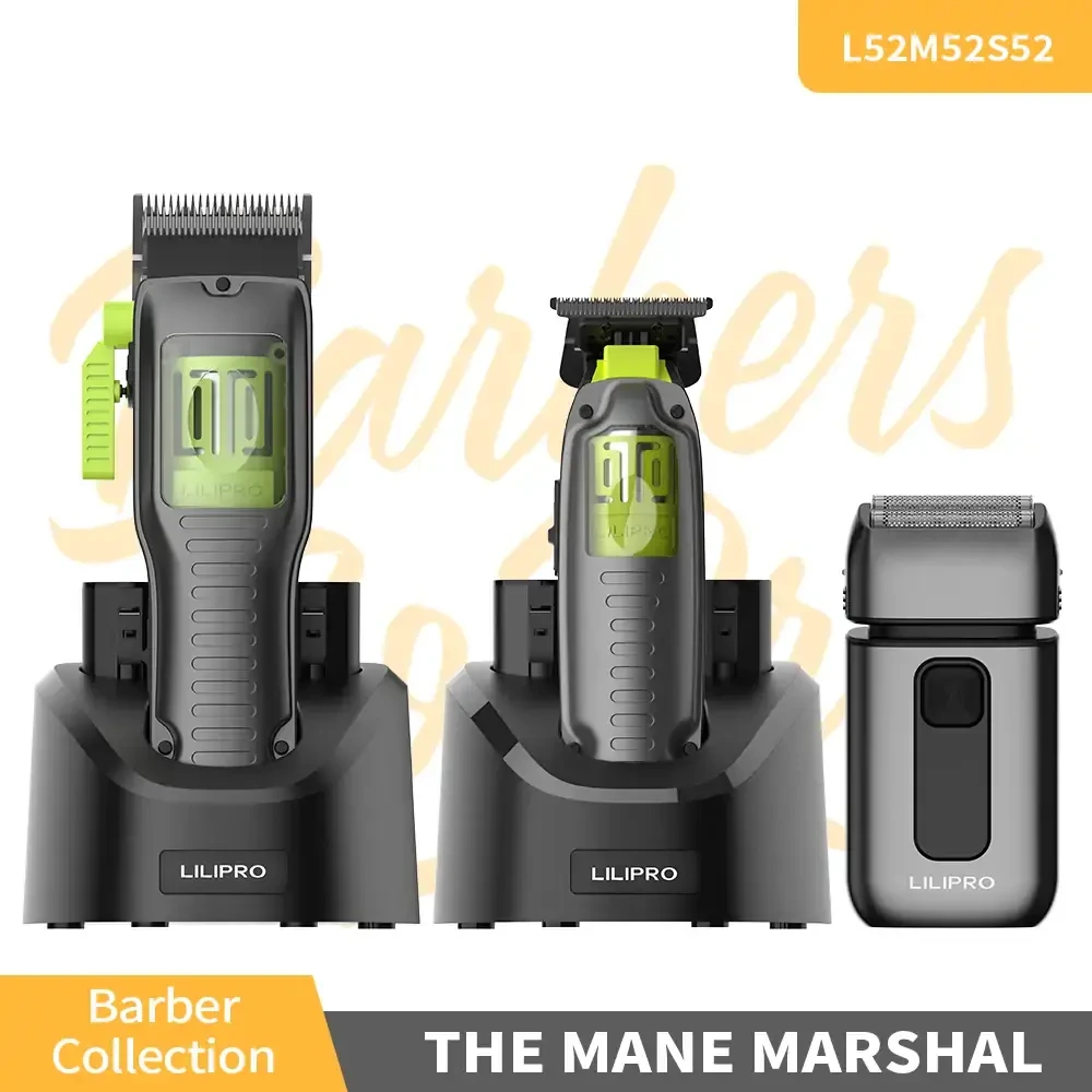 THE MANE MARSHAL Professional Cordless Hair Clippers Barber Combo with Brushless Motor and Interchangeable Battery | LILIPRO 1