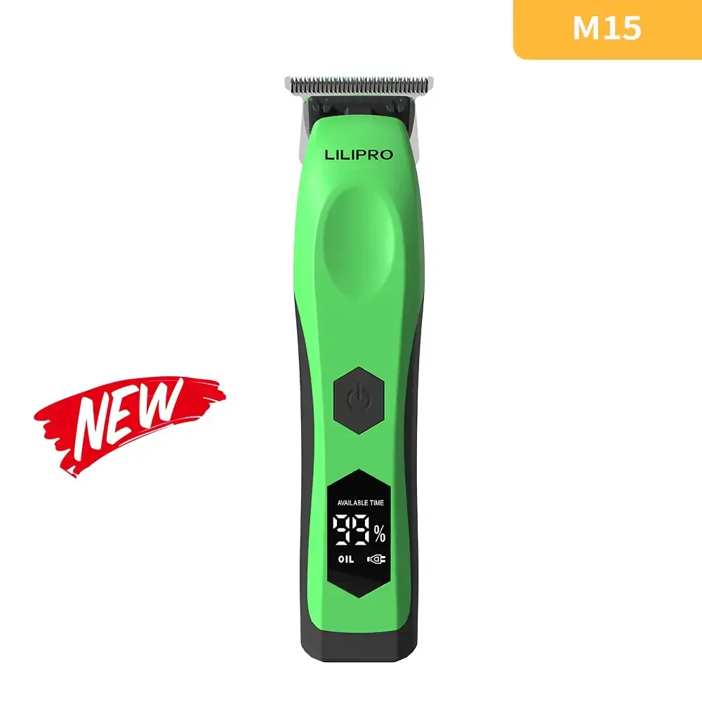 Professional Hair Trimmer Rechargeable for Barbers and Salon Use with Quick-Detach Blade and LCD Display LILIPRO M15 1