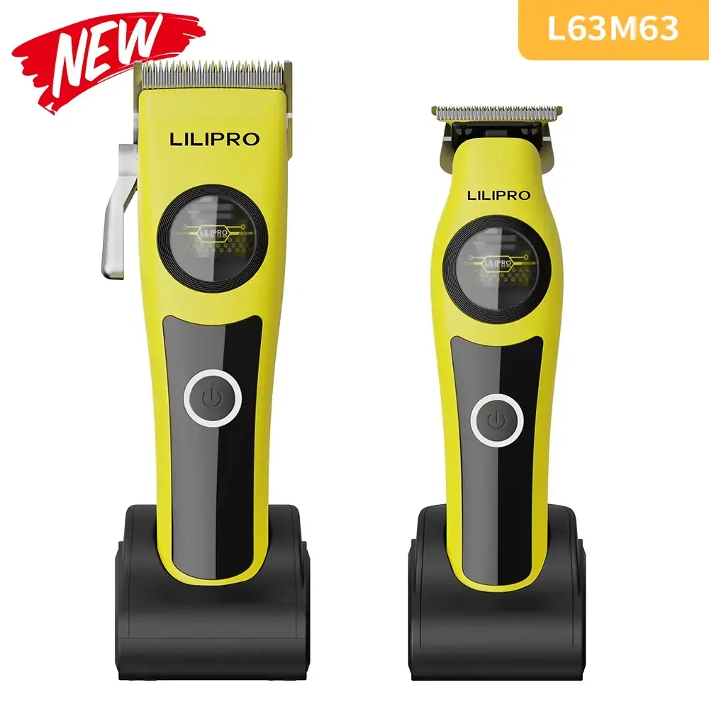 Juego profesional de cortapelos y recortadora para barbería al por mayor con cuchilla de desmontaje rápido y motor de rotor externo LILIPRO L63M63 1