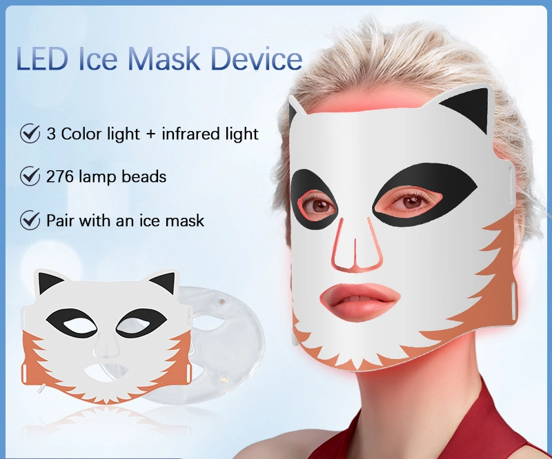Rotlichttherapie-LED-Gesichtsmaske in medizinischer Qualität. Rotlicht-Gesichtsmaske mit 276 LEDs und 4 Wellenlängen 1