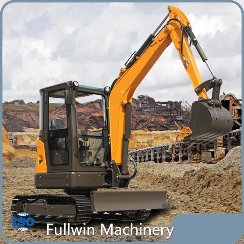Crawler Mini Excavator White - - Fullwin Machinery 1