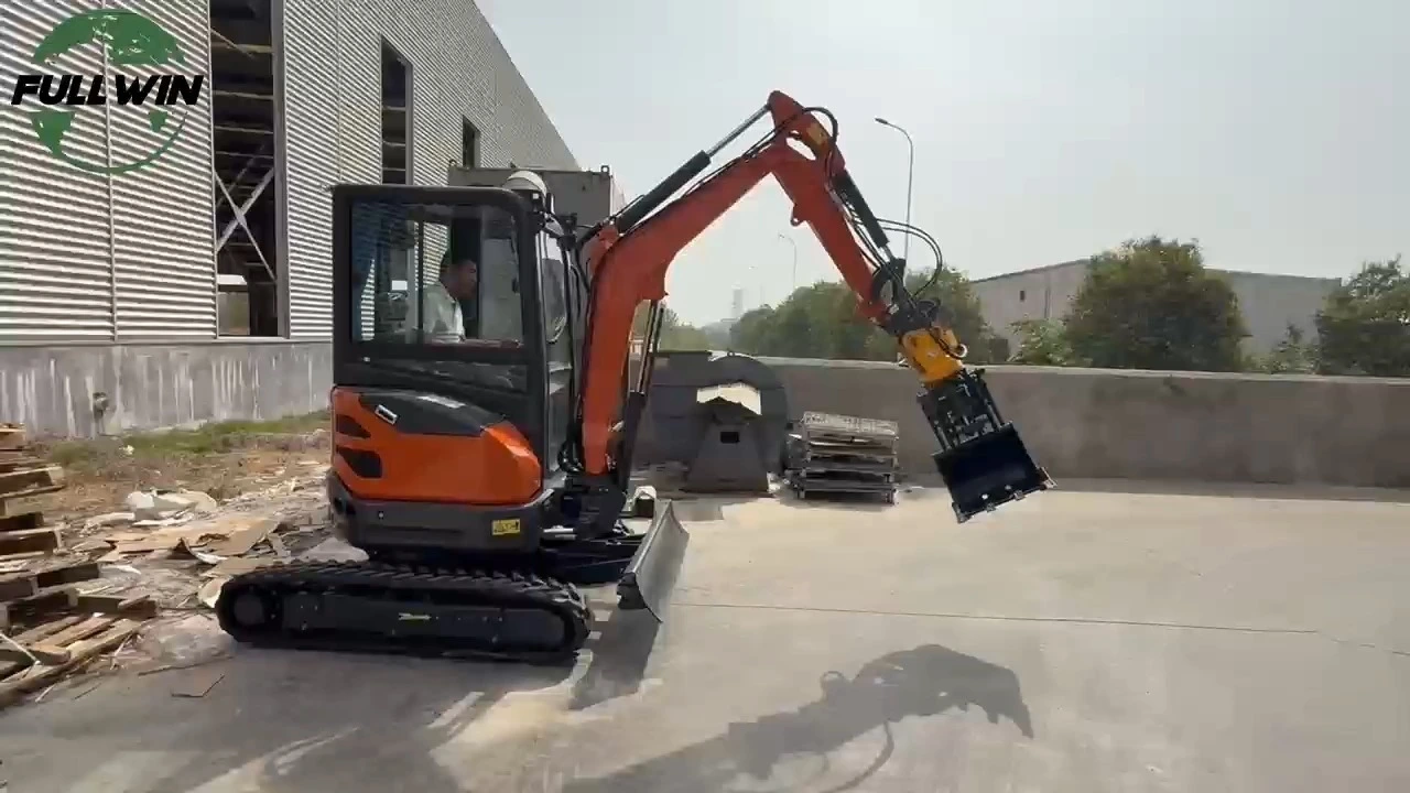 2.5 Tone  Mini Crawler Excavator With Close Cabin Swing Boom Small Digger For Landscaping Farm 1