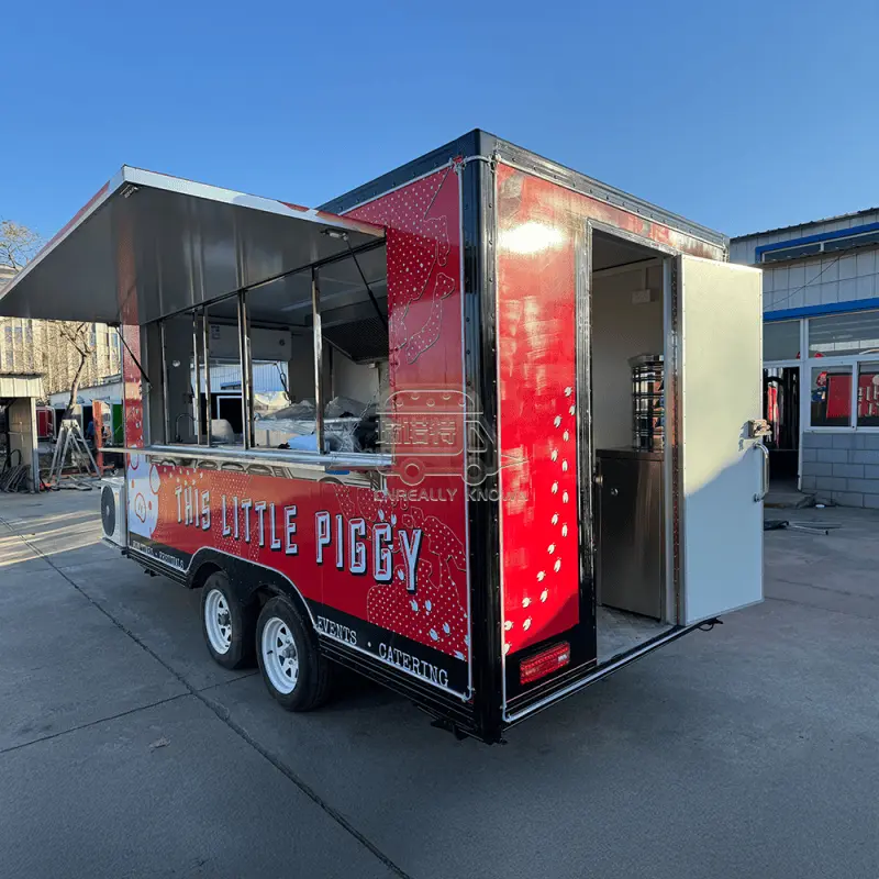 Aangepaste warme-voedseltrailer te koop 6