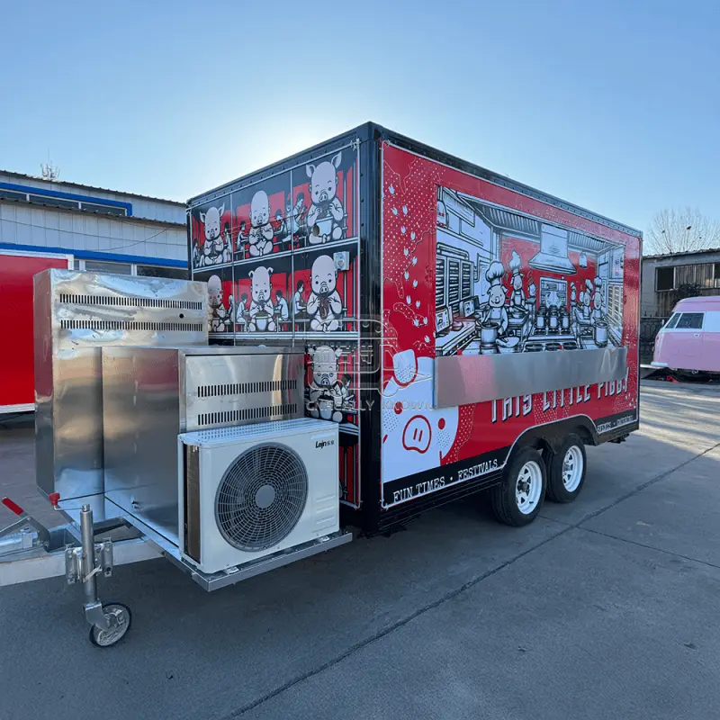 Aangepaste warme-voedseltrailer te koop 3