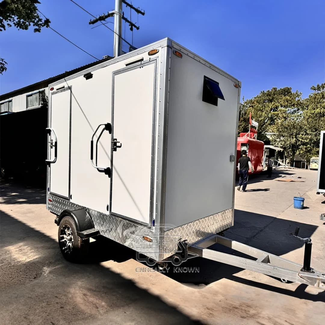 Restroom Trailers for Sale - Premium 3-Room Mobile Restroom Trailer with Dual Toilets 1