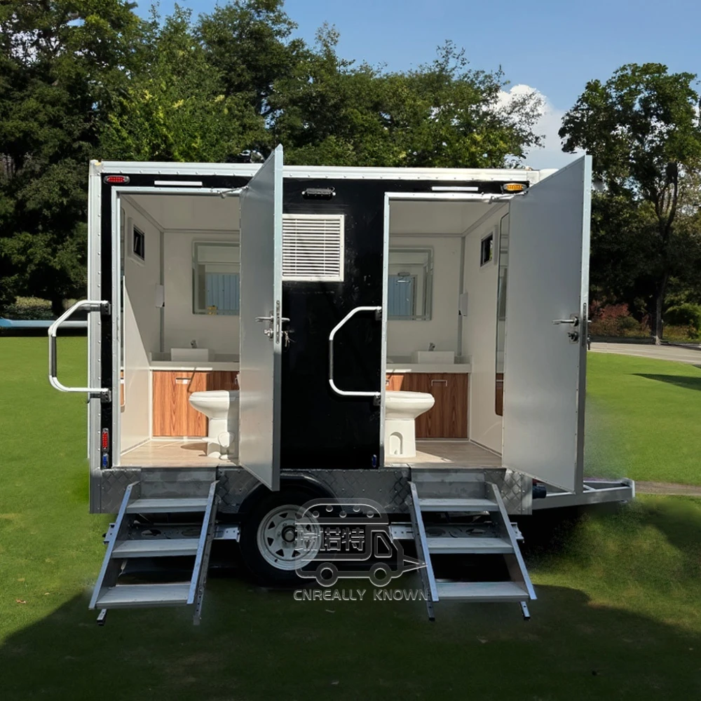 Premium Restroom Trailer for Sale | Durable 3-Room Mobile Restroom Unit with Dual Toilets 1