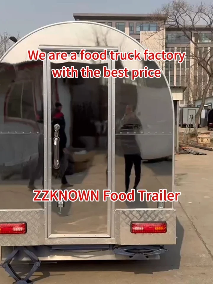 Kleiner Imbissanhänger aus Edelstahl zu verkaufen | Kompakter Catering-Anhänger 1