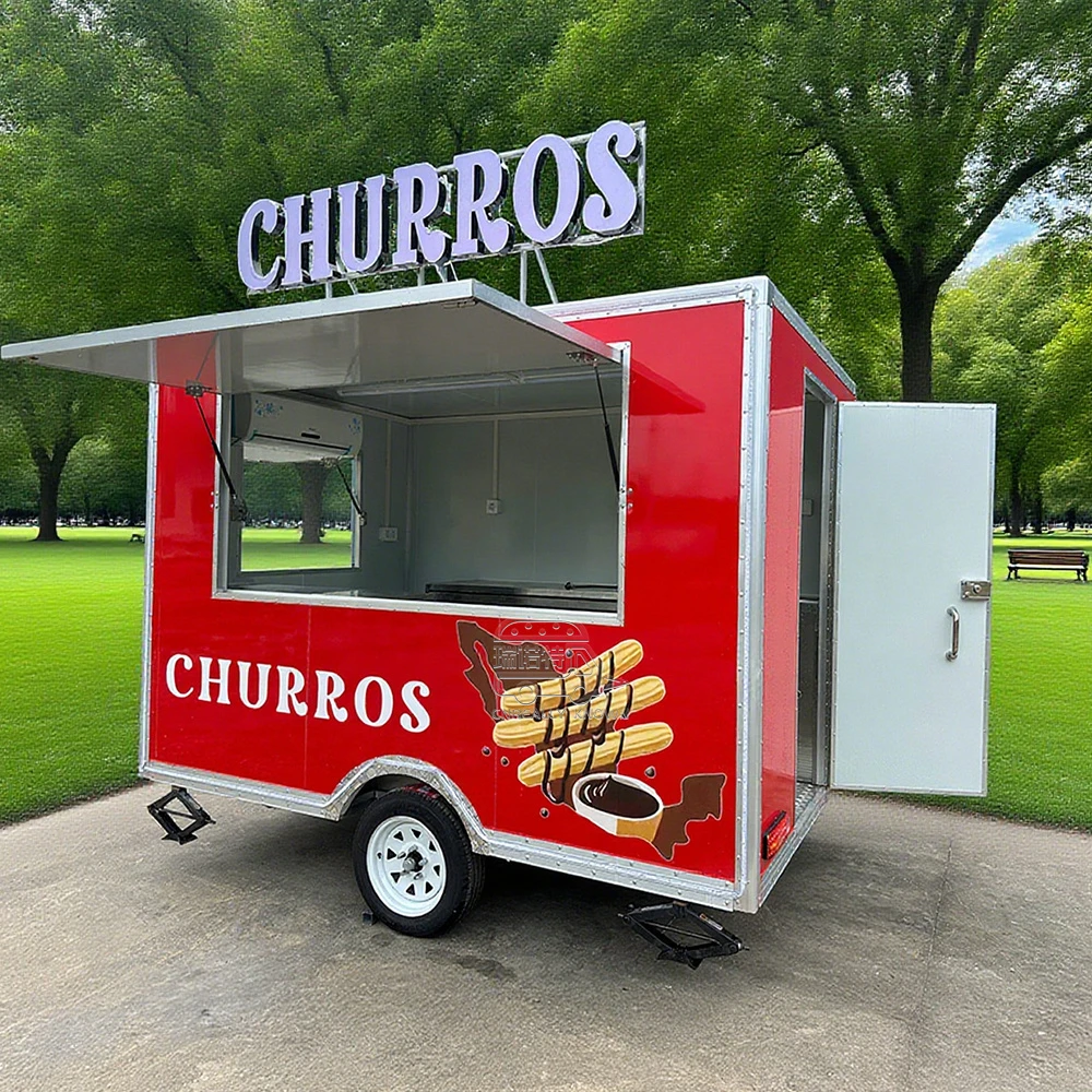 3m Red Churros Food Truck for Sale | Mobile Dessert Trailer Start Your Churros Business Anywhere 1