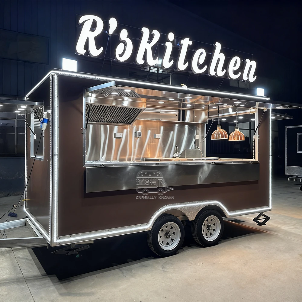 4M Dual-Axle Food Trailer for Sale | Fully Equipped Mobile Kitchen for Fish & Chips, Asian Street Food & Vegan Fast Food 1