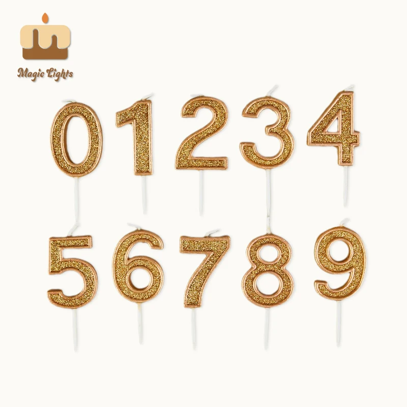 Numero scintillante Candele per torta di compleanno per festeggiamenti per feste 1