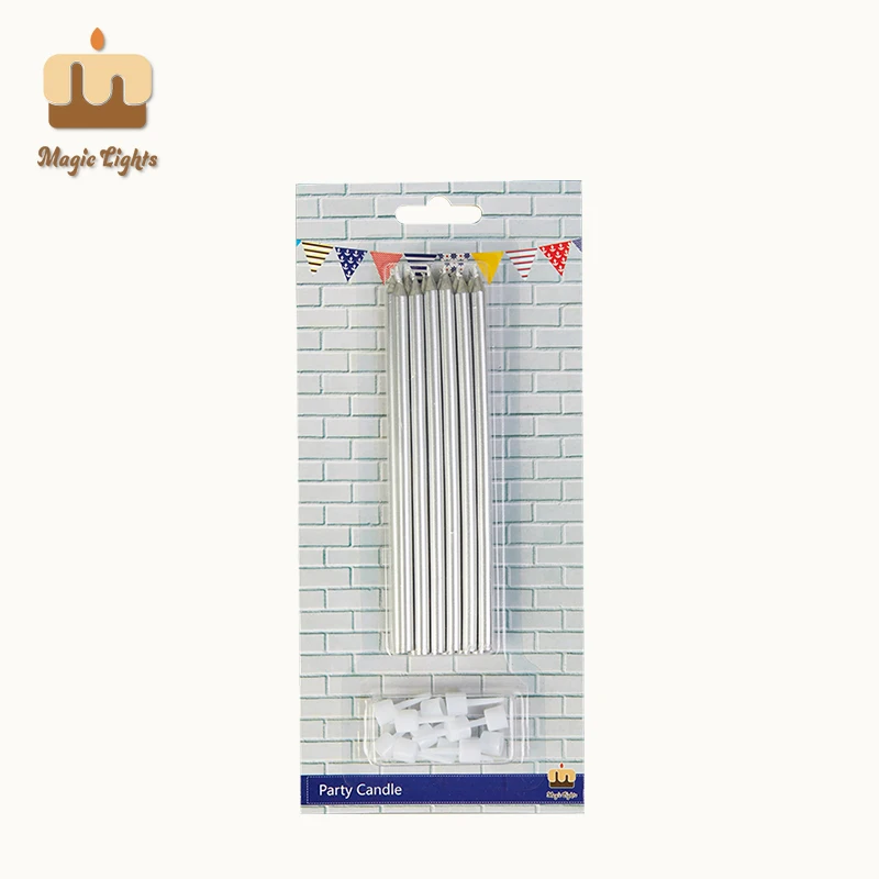 Candele di compleanno in argento metallico 12pk di Magic Lights 1