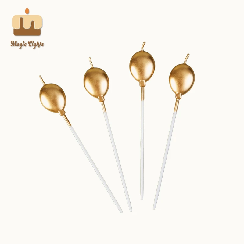 Velas de selección larga en forma de oro metálico 4CT por luces mágicas 1