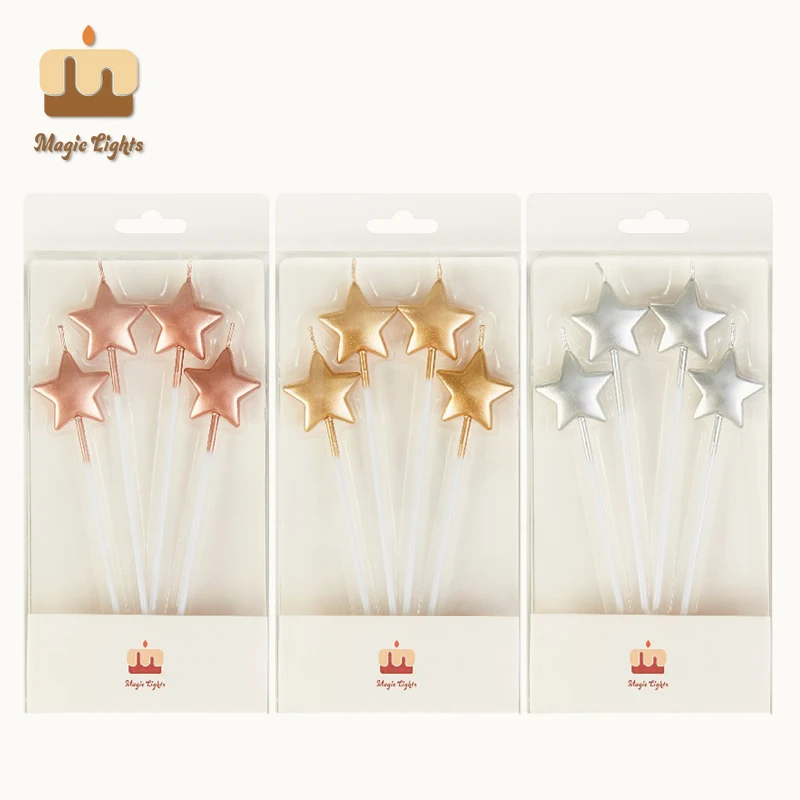 Velas de selección larga en forma de oro metálico 4CT por Magic Lights 1