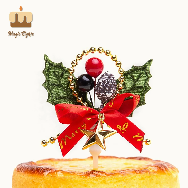 Célébration de Noël Picks de gâteau pour la décoration par des lumières magiques 1