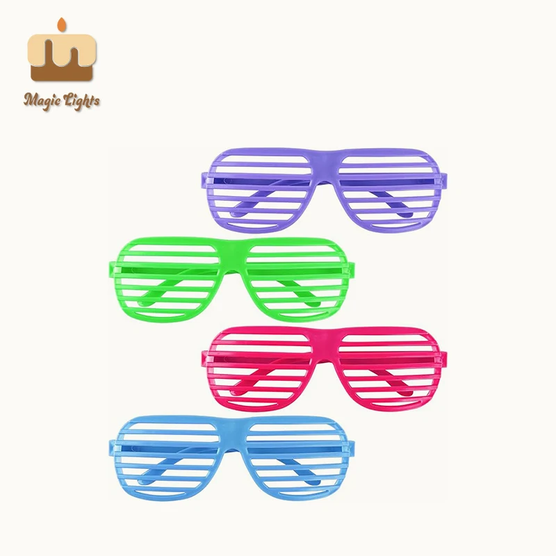 12 زوجًا من مصراع البلاستيك نظارة شمسية - ألوان متنوعة Party Eyewear Props by Magic Lights 1