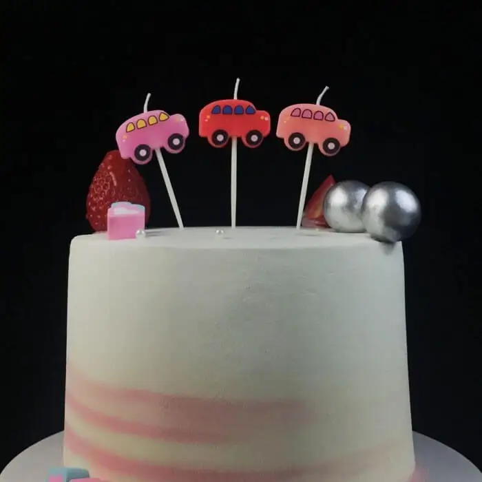 Fancy Car Shaped Birthday Cake Candles 1
