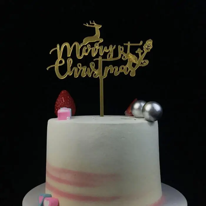 Cute Merry Christmas Acrylic Cake Topper Decorations 1