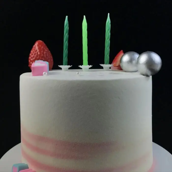 Green Ombre Spiral Cake Candles Bulk For Birthday Party 1