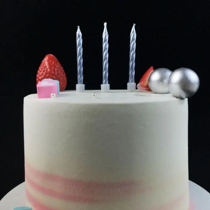 6CM Tall Pearl Blue Spiral Cake Candle For Decoration 1