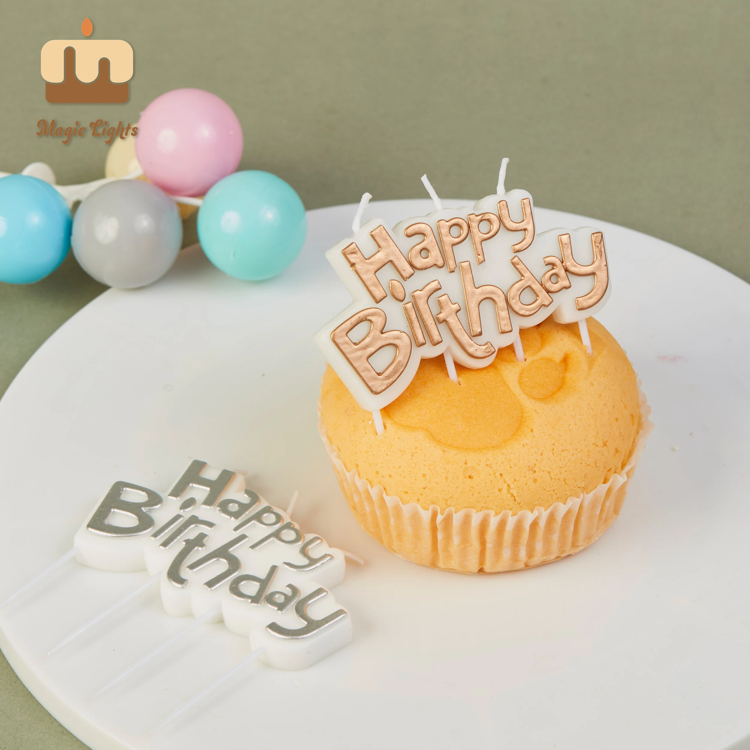 Luci magiche Placca d'oro Candele per decorazioni per torte 1