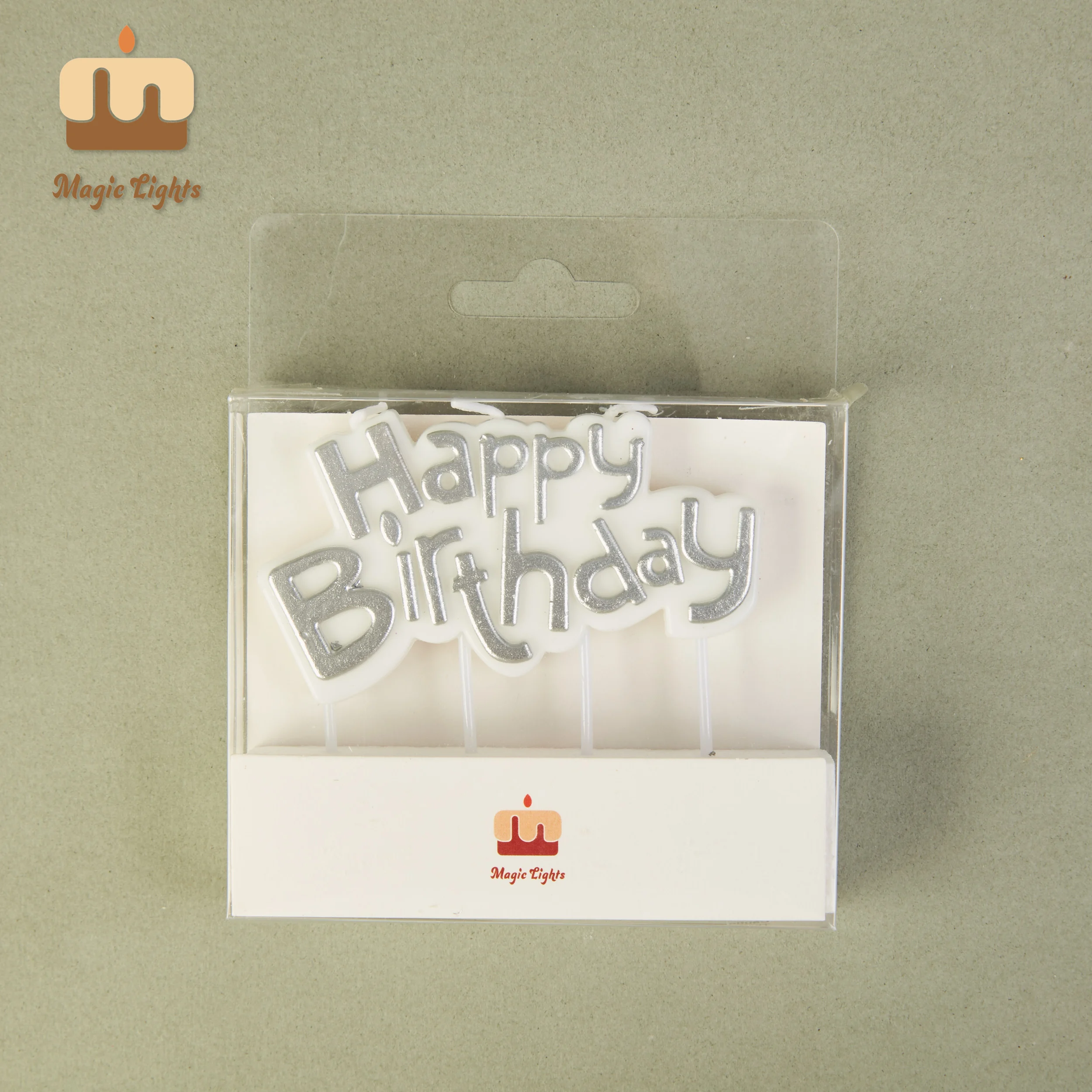 Luci magiche Silver Plaque Letter Candele per decorazioni per torte 1