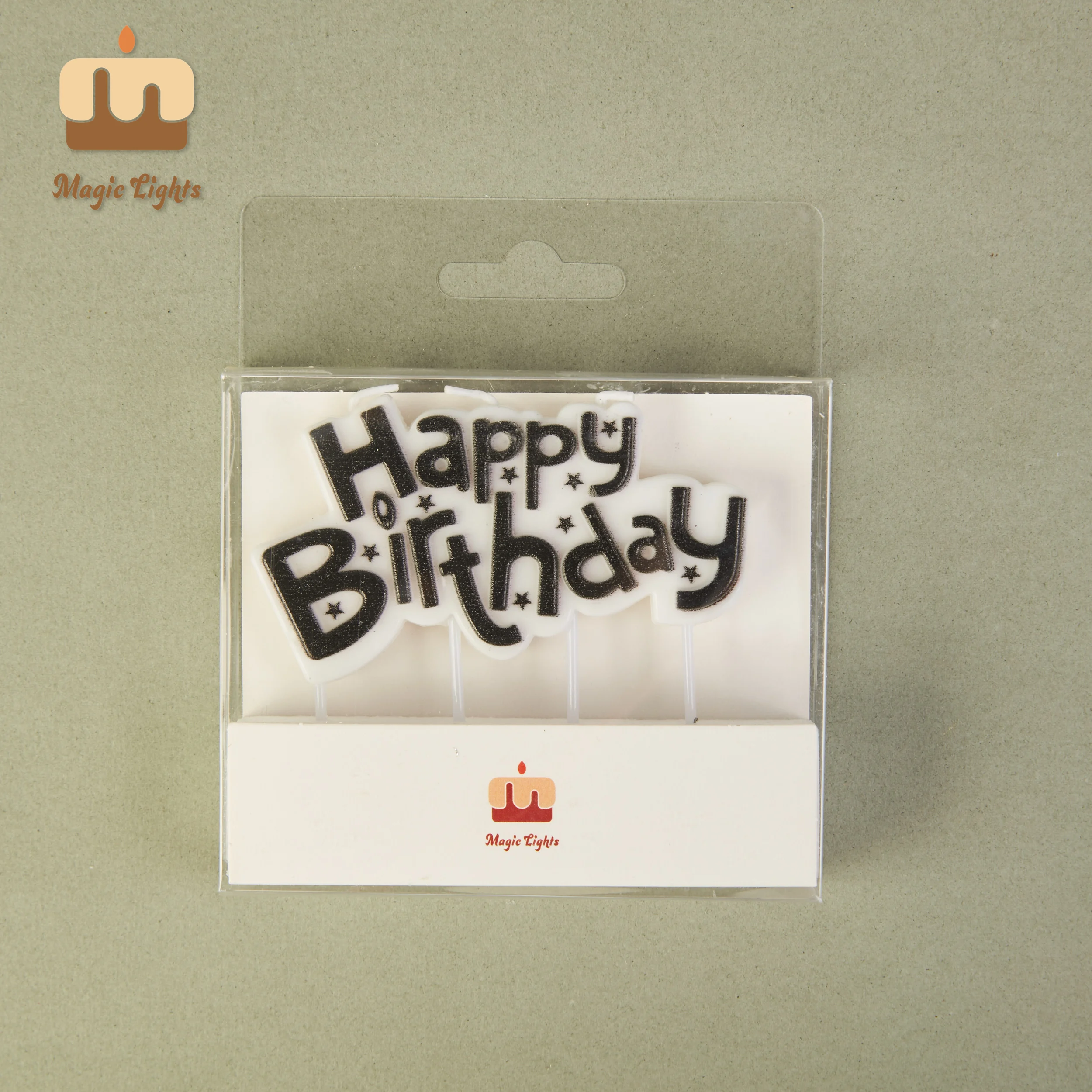 Luci magiche Placca nera Lettere candele per decorazioni per torte 1