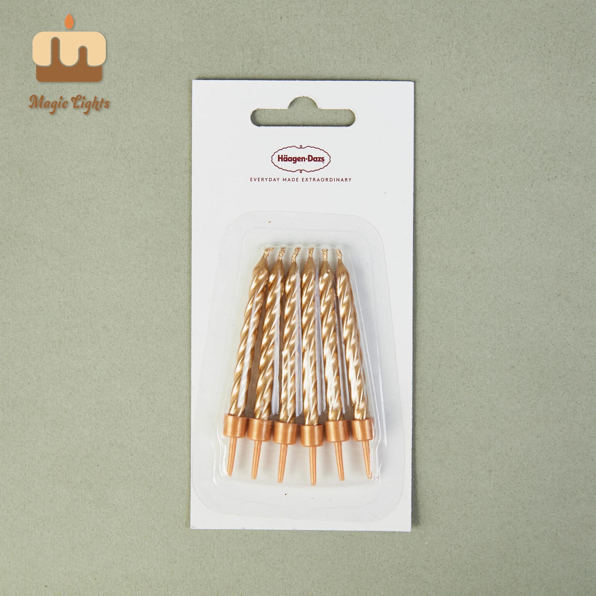 Magic Lights 6cm Pearl Gold Twist Velas 12pcs para festa de aniversário 1