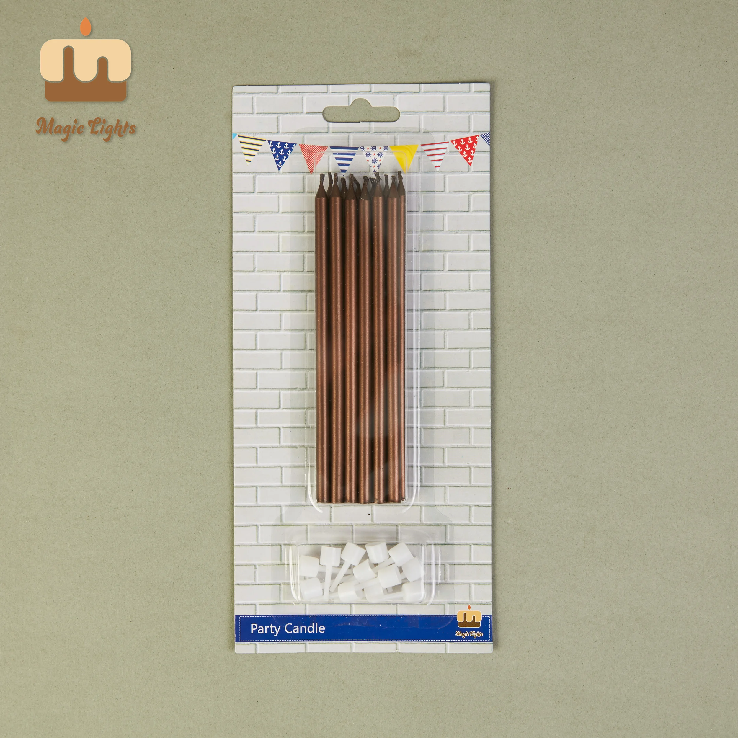 Luci magiche da 12 cm Candele per torta al cioccolato metallico per il compleanno 1