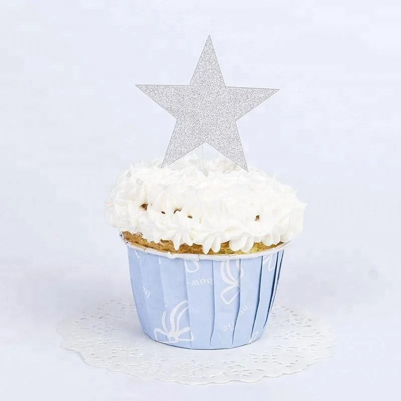 Luci magiche glitter grandi stelle a forma di carta torta topper picks 1