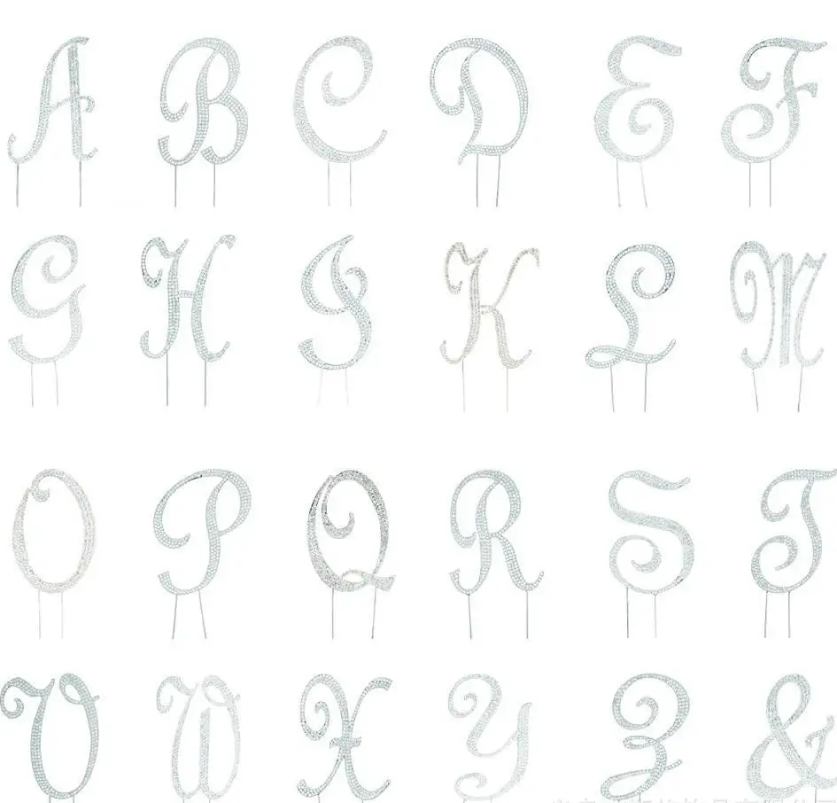 Magische Lichter 26 Englische Buchstaben Metall Cake Topper Picks Picks 1