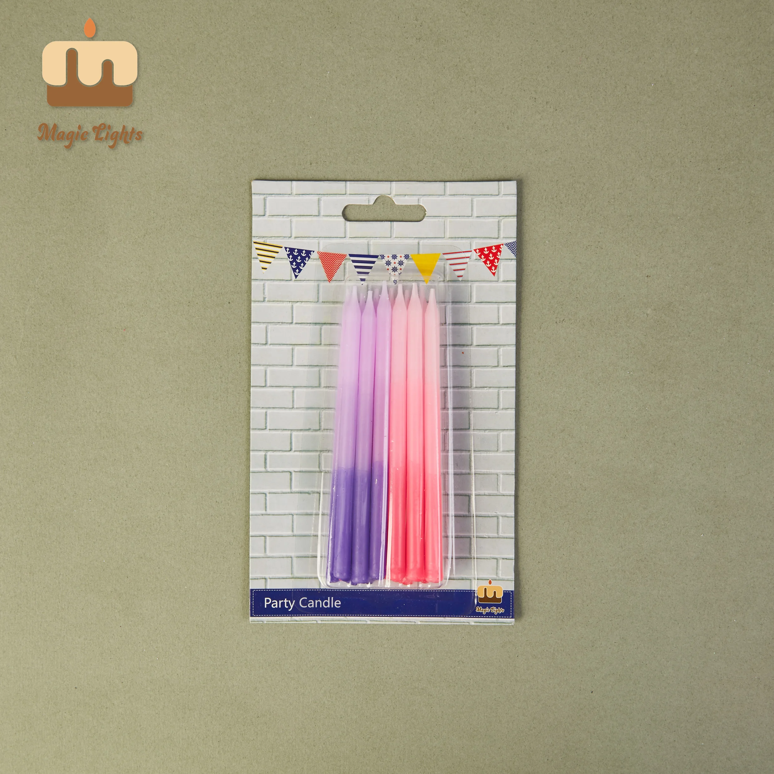 Lumières magiques 12pcs Pink Purple Ombre Bougies pour la fête 1