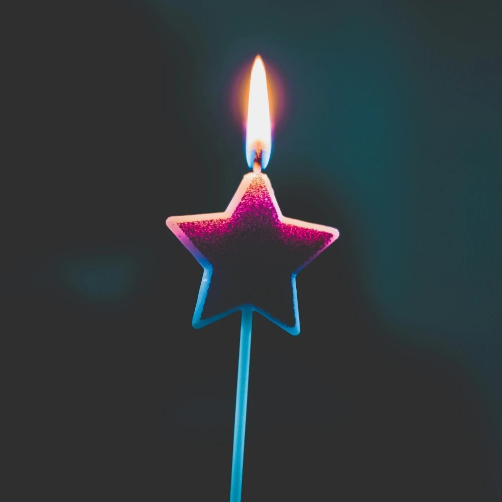 Luzes mágicas misturam velas de estrela de cores glitter para festa de aniversário 1