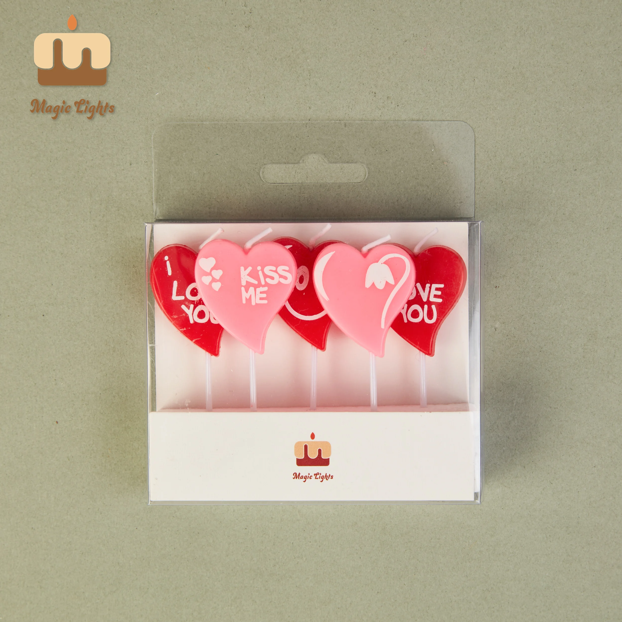 Luci magiche stampate Candela del cuore rosa & rosso per San Valentino 1