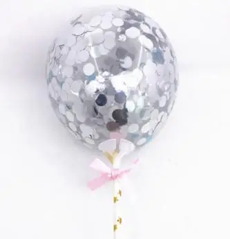 Magic Lights Glitter Silver Balloon Cake Decoration Picks 1
