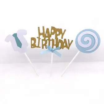 Luci magiche colorate tasse per carta di buon compleanno Picks topper 1