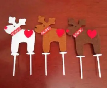 Fabric de cerfs Forme de Noël Décorations de gâteaux 1