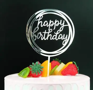 Magic Lights Sliver Mirror Acryl Cake Toper Picks Picks 1