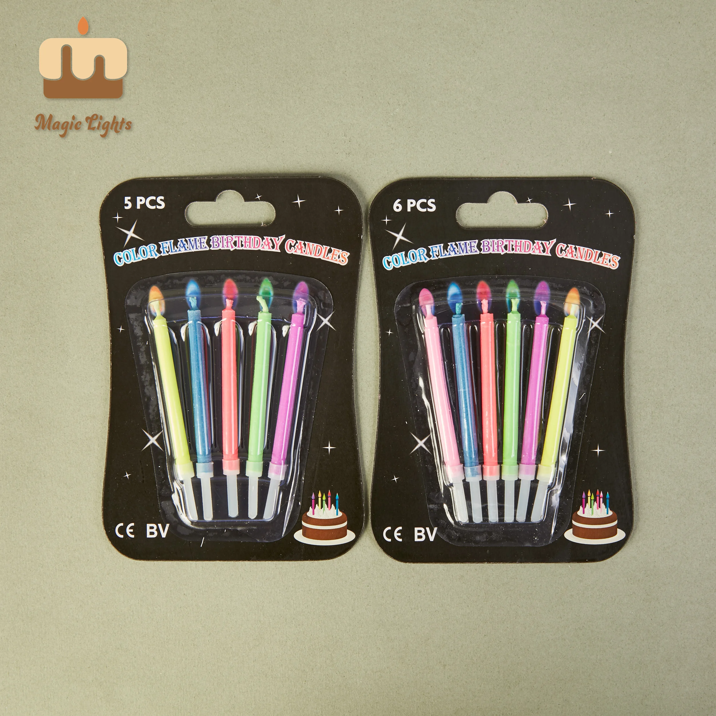 Luci magiche 6 cm Candele a fiamma colorata di 6 per il compleanno 1