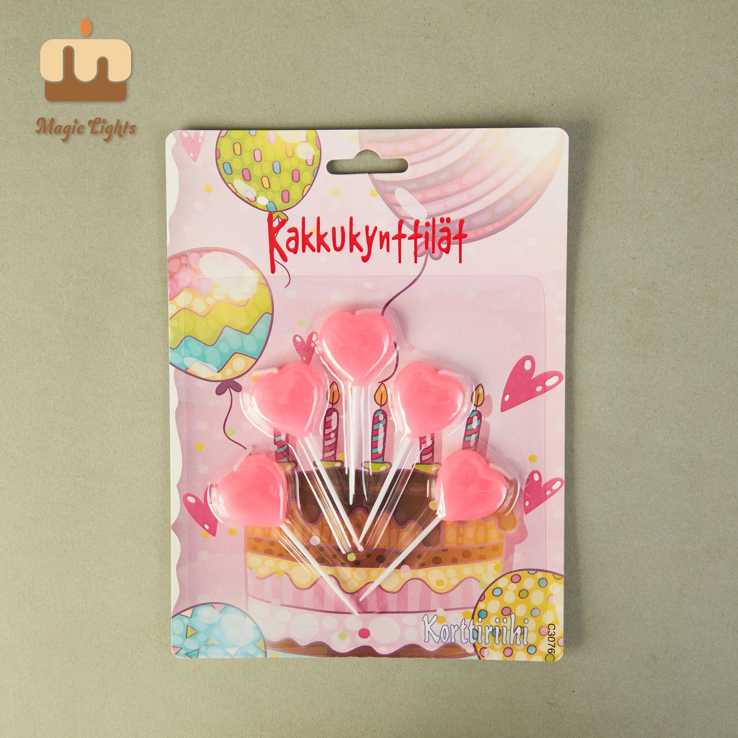 Luci magiche Candele a cuore rosa solido 5 pezzi per decorazioni per feste ragazze 1