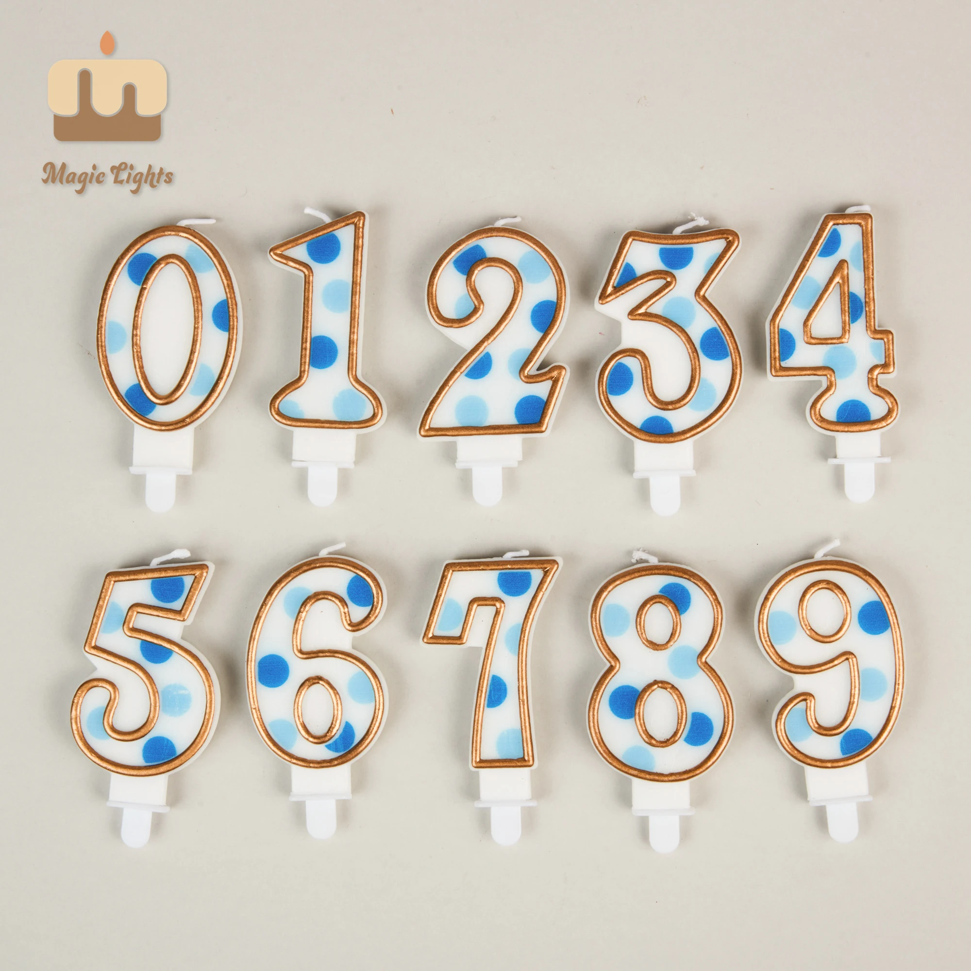 Magic Lights Double Side Printed Border Number Candle 0-9 1