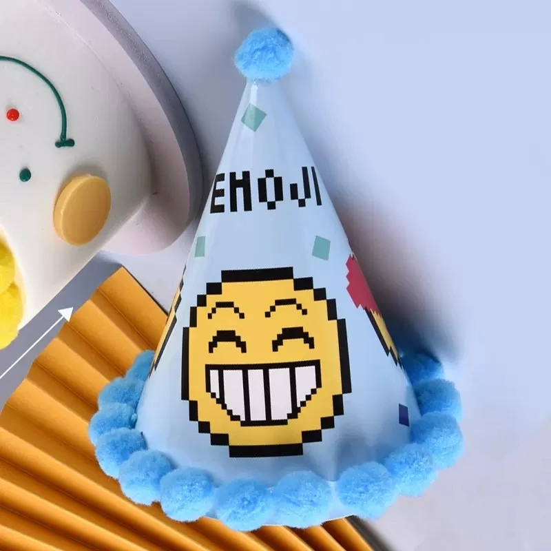 Magic Lights Emoticon Cone Birthday Party Hats for Kids and Adults 1