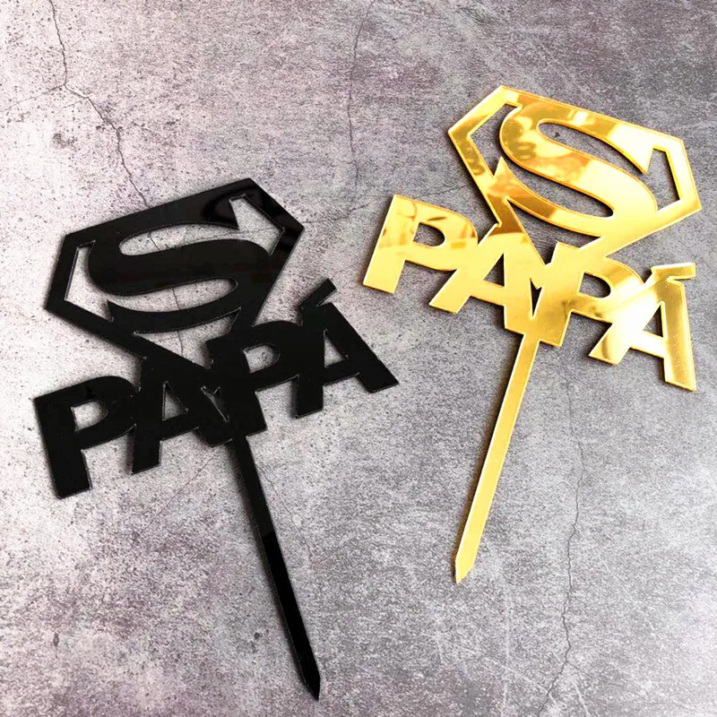 Magic Lights Super Papa Acrylic Cake Topper 1