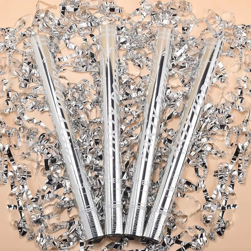 Magic Lights Meteor Shower Rose Gold & Silver Ribbon Confetti Poppers Cannons for Wedding Engagement Celebration Party Supplies 1