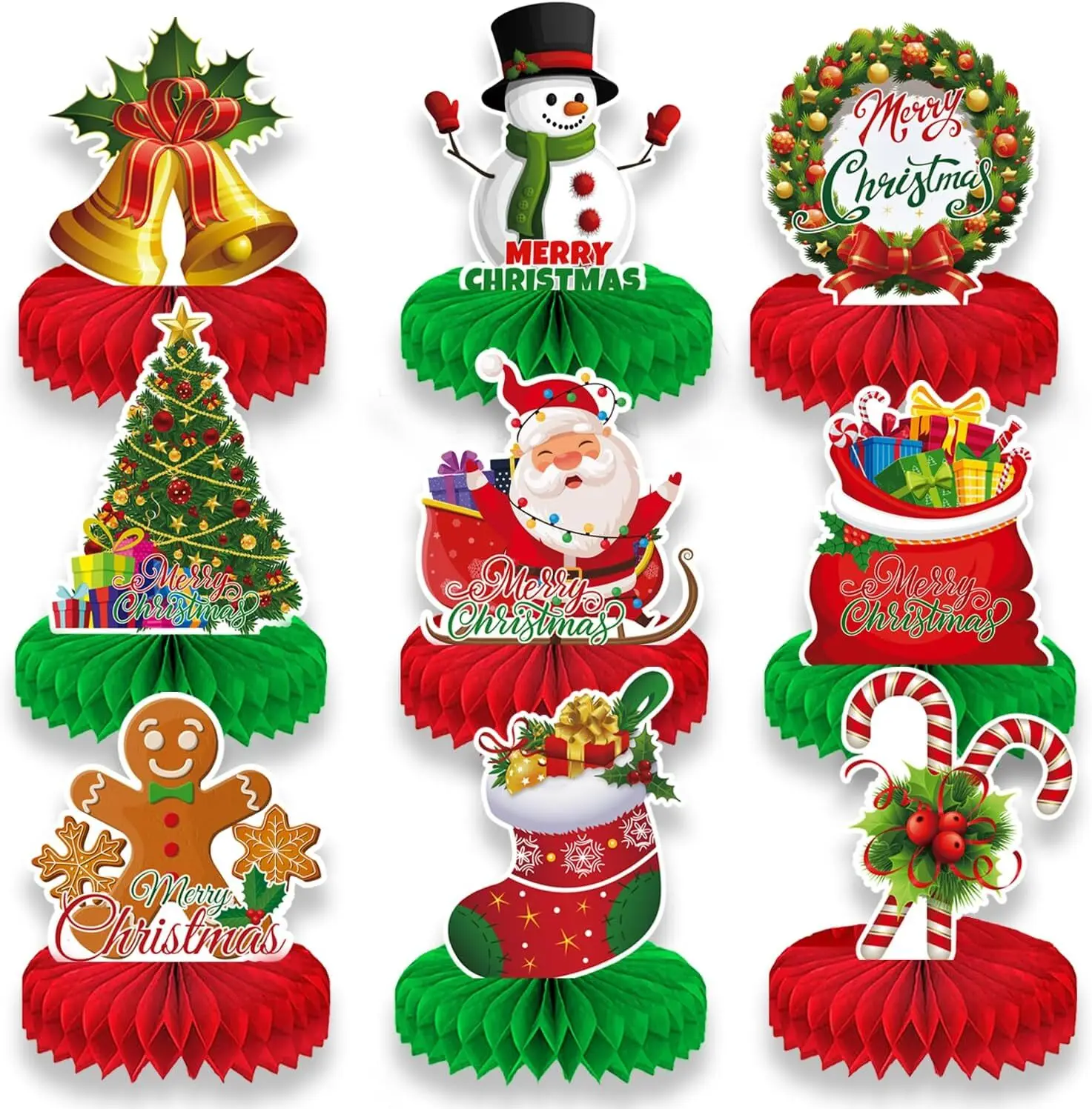 Magic Lights 9 PCS Christmas Tree Snowman Balls Balls Table Toppers Decorations for Holiday Christmas Party Supplies 1
