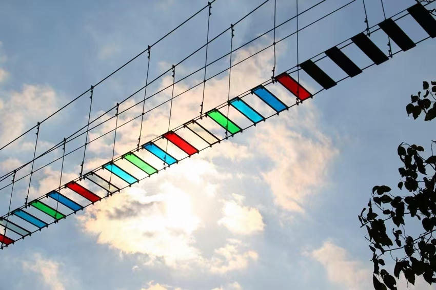 Thrilling sky rides suspension bridge for adventure park 1