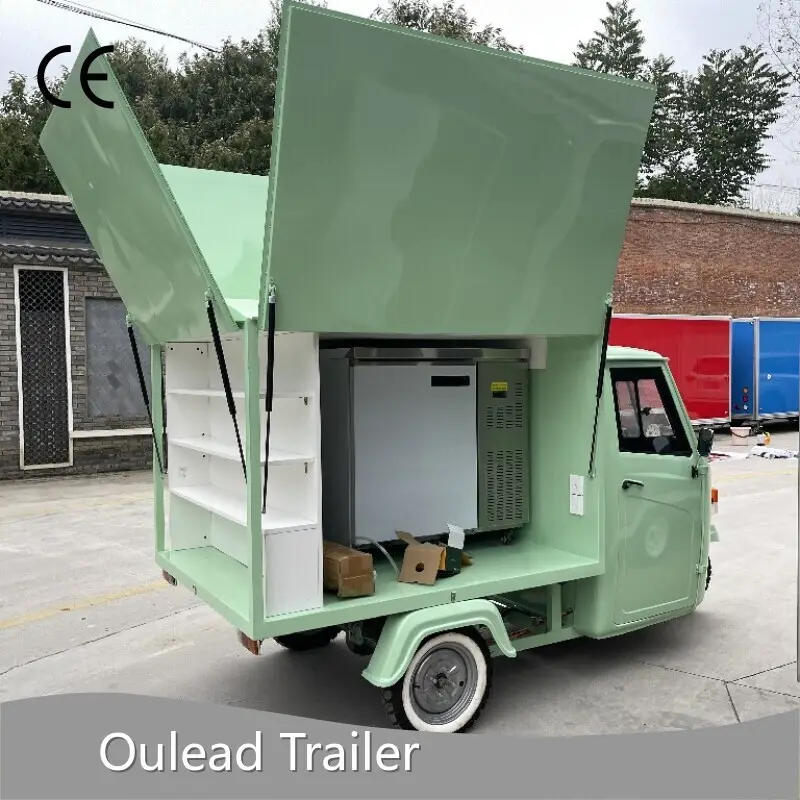 Oulead Trailer Square Food Truck Ship to All Over the Worldwith Custom Services 1