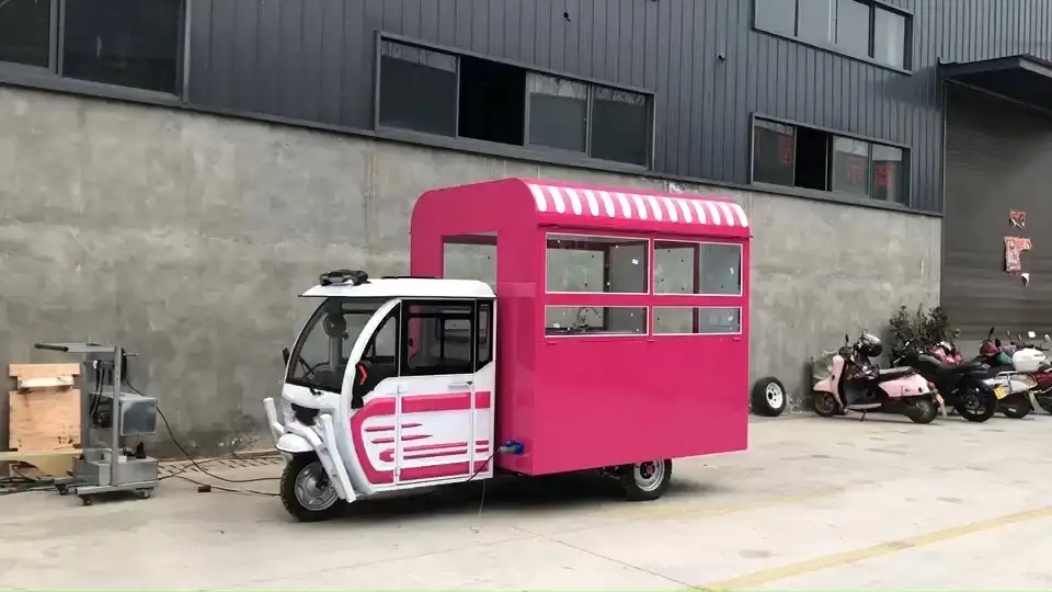 Mobile Food Truck Hot Dog Pizza Hamburger Cart Electric Tricycle Food Cart 1